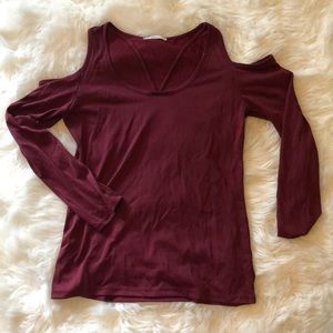 Cold Shoulder Strappy Long Sleeve